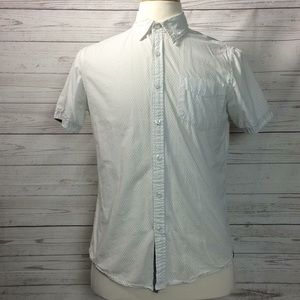 Men’s Small Short Sleeved Blue Polka Dot Shirt